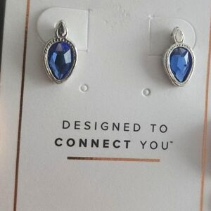 ALEX AND ANI SAPPHIRE CRYSTAL STUD EARRINGS ADORNED WITH SWAROVSKI CRYSTALS .925